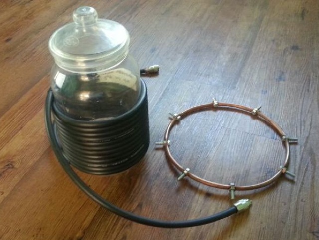 Choke balun and radial ring built by M0YNK