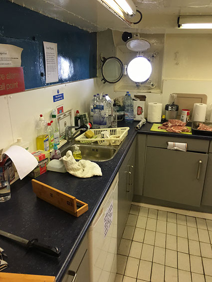The Ross' galley, food being prepared for the GB5RC special event station.